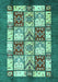 Machine Washable Abstract Turquoise Modern Area Rugs, wshabs510turq