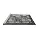 Sideview of Machine Washable Abstract Gray Modern Rug, wshabs510gry