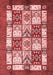 Abstract Red Modern Area Rugs