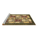 Sideview of Machine Washable Abstract Brown Modern Rug, wshabs510brn