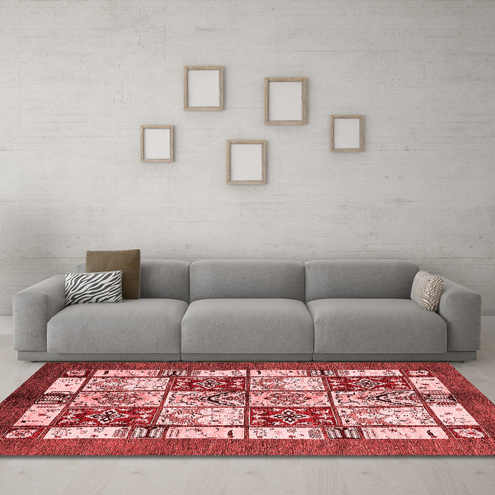 Modern Red Washable Rugs
