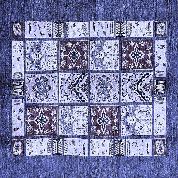 Square Abstract Blue Modern Rug, abs510blu