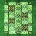 Square Machine Washable Abstract Green Modern Area Rugs, wshabs510grn