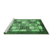 Sideview of Machine Washable Abstract Emerald Green Modern Area Rugs, wshabs510emgrn