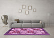 Machine Washable Abstract Pink Modern Rug in a Living Room, wshabs510pnk