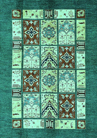 Abstract Turquoise Modern Rug, abs510turq