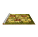 Sideview of Machine Washable Abstract Yellow Modern Rug, wshabs510yw