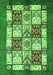 Machine Washable Abstract Green Modern Area Rugs, wshabs510grn