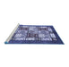 Sideview of Machine Washable Abstract Blue Modern Rug, wshabs510blu