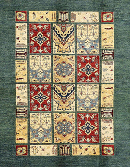 Abstract Ginger Brown Green Modern Rug, abs510