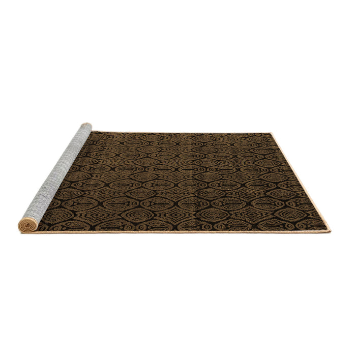 Sideview of Machine Washable Abstract Brown Modern Rug, wshabs5110brn