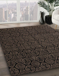 Abstract Coffee Brown Modern Rug, abs5110