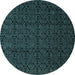 Round Machine Washable Abstract Light Blue Modern Rug, wshabs5110lblu