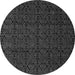 Round Abstract Gray Modern Rug, abs5110gry