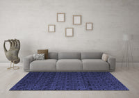 Machine Washable Abstract Blue Modern Rug, wshabs5110blu