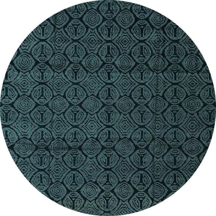 Round Abstract Light Blue Modern Rug, abs5110lblu