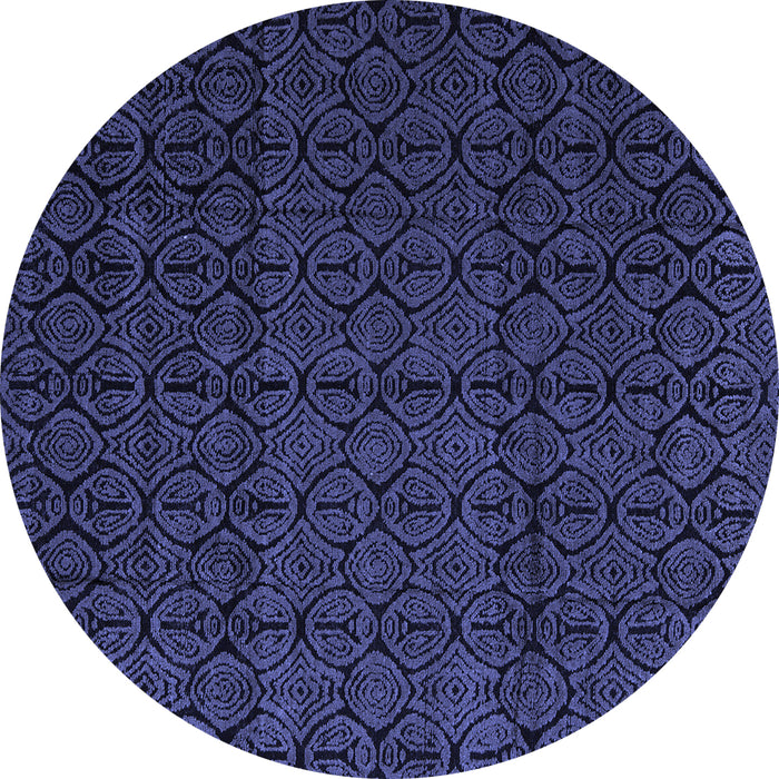 Round Abstract Blue Modern Rug, abs5110blu