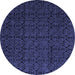 Round Abstract Blue Modern Rug, abs5110blu