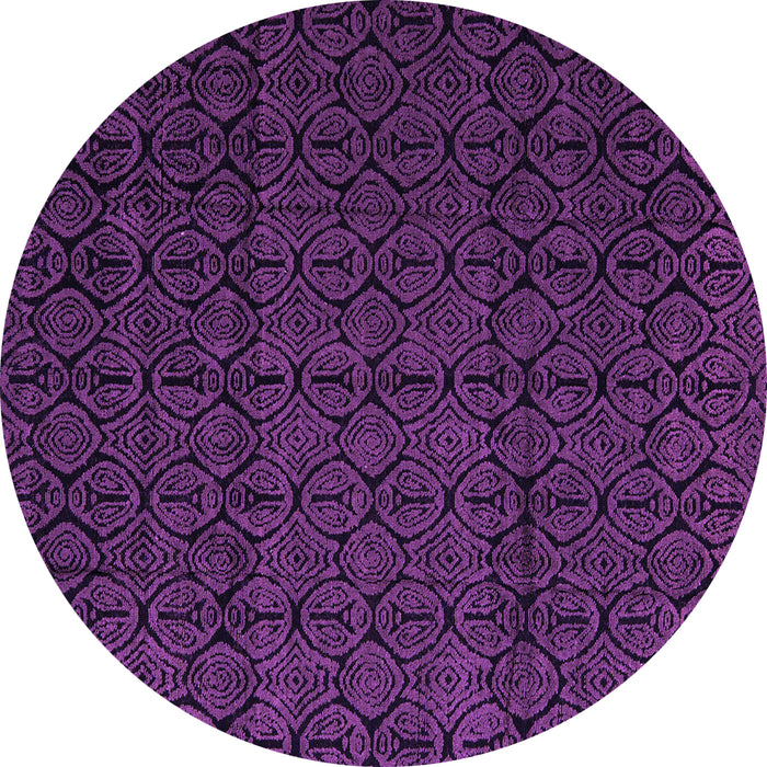 Round Machine Washable Abstract Purple Modern Area Rugs, wshabs5110pur