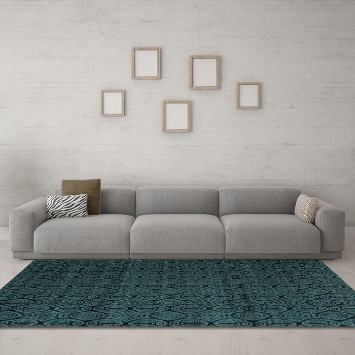 Machine Washable Abstract Light Blue Modern Rug in a Living Room, wshabs5110lblu