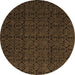 Round Machine Washable Abstract Brown Modern Rug, wshabs5110brn