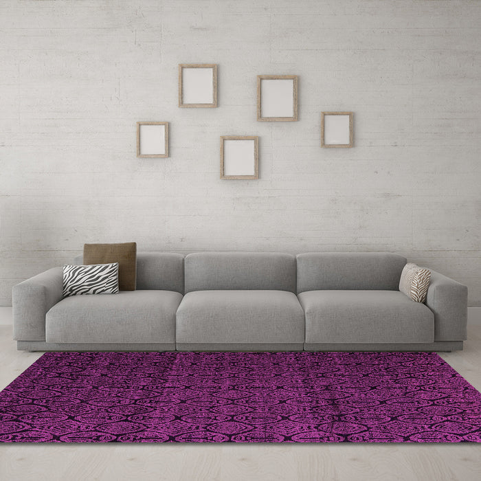 Machine Washable Abstract Pink Modern Rug in a Living Room, wshabs5110pnk