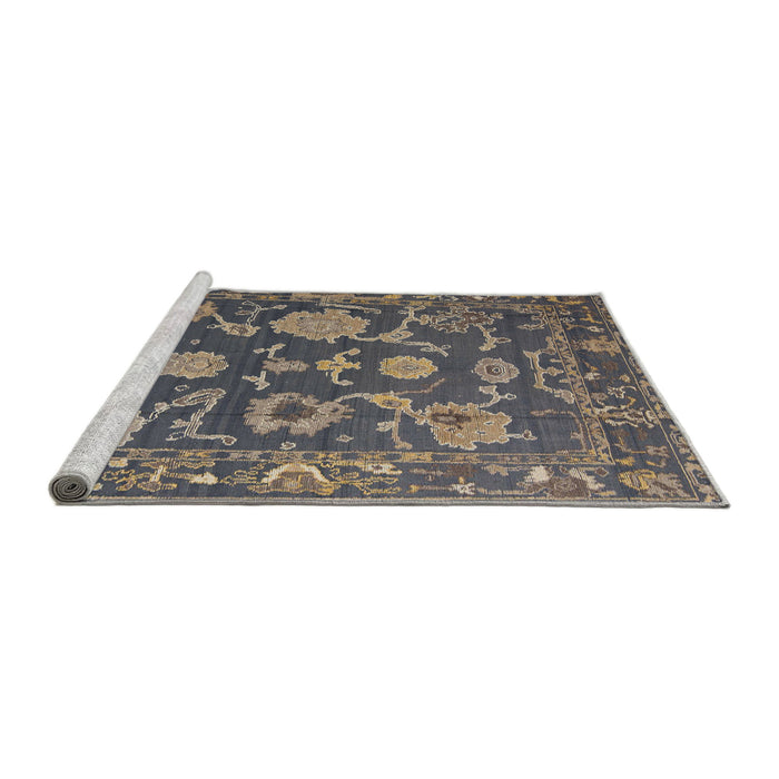 Sideview of Machine Washable Abstract Gray Rug, wshabs5111