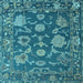 Square Machine Washable Oriental Light Blue Traditional Rug, wshabs5111lblu