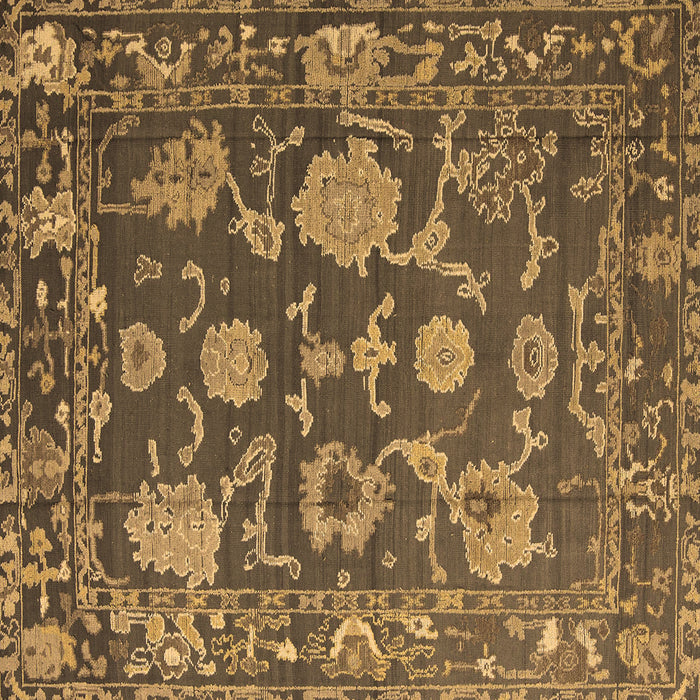 Square Machine Washable Oriental Brown Traditional Rug, wshabs5111brn