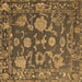 Square Machine Washable Oriental Brown Traditional Rug, wshabs5111brn