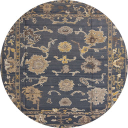 Round Machine Washable Abstract Gray Rug, wshabs5111