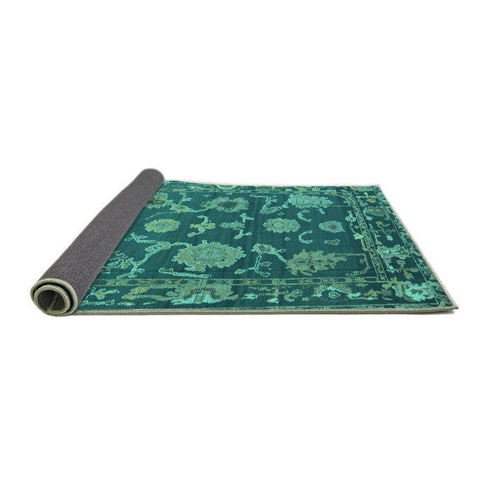 Sideview of Oriental Turquoise Traditional Rug, abs5111turq