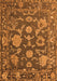 Machine Washable Oriental Orange Traditional Area Rugs, wshabs5111org