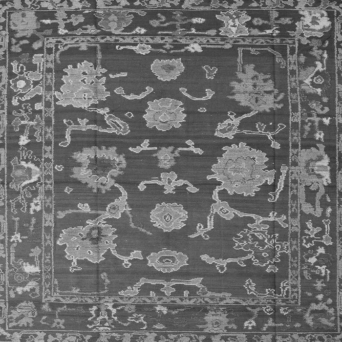 Square Oriental Gray Traditional Rug, abs5111gry