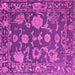 Square Machine Washable Oriental Pink Traditional Rug, wshabs5111pnk