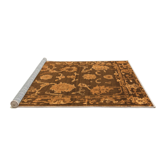 Sideview of Machine Washable Oriental Orange Traditional Area Rugs, wshabs5111org