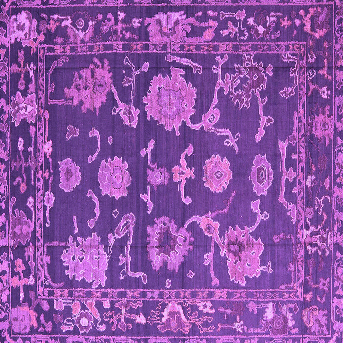 Square Machine Washable Oriental Purple Traditional Area Rugs, wshabs5111pur