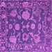 Square Machine Washable Oriental Purple Traditional Area Rugs, wshabs5111pur