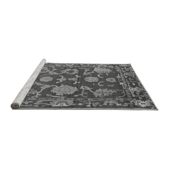 Sideview of Machine Washable Oriental Gray Traditional Rug, wshabs5111gry