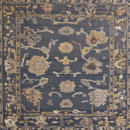Square Abstract Gray Oriental Rug, abs5111