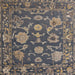 Square Abstract Gray Oriental Rug, abs5111