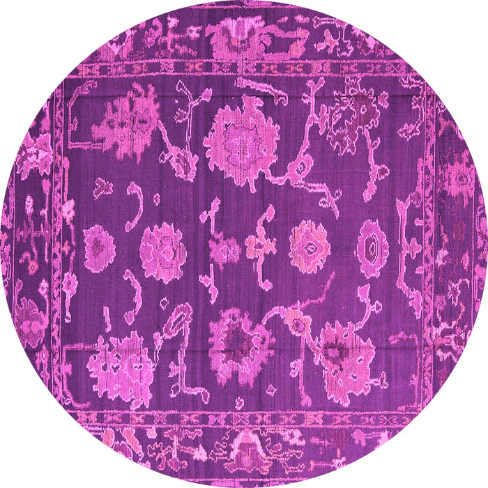Round Oriental Pink Traditional Rug, abs5111pnk