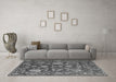 Machine Washable Oriental Gray Traditional Rug in a Living Room,, wshabs5111gry
