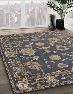 Machine Washable Abstract Gray Rug in a Family Room, wshabs5111