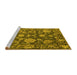 Sideview of Machine Washable Oriental Yellow Traditional Rug, wshabs5111yw