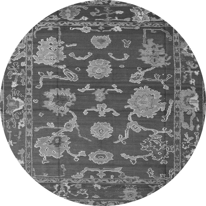 Round Oriental Gray Traditional Rug, abs5111gry
