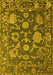 Machine Washable Oriental Yellow Traditional Rug, wshabs5111yw