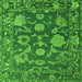 Square Machine Washable Oriental Green Traditional Area Rugs, wshabs5111grn