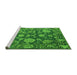 Sideview of Machine Washable Oriental Green Traditional Area Rugs, wshabs5111grn