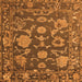 Square Machine Washable Oriental Orange Traditional Area Rugs, wshabs5111org